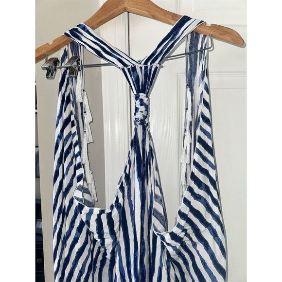 Skemo Women's Striped Halter Maxi Dress Blue Size S Summer Boho Casual - Picture 5 of 6